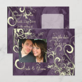 Carte Postale Faire-part Tournée de crème Épargnez la date, Photo (Devant / Derrière)