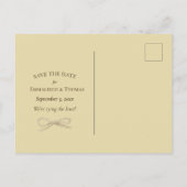 Carte Postale Faire-part Tournesol Enregistrer La Date Mariage | Bleu class (Dos)