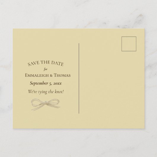 Carte Postale Faire-part Tournesol Enregistrer La Date Mariage | Bleu class (Dos)