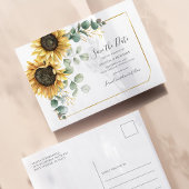 Carte Postale Faire-part Tournesol Floral Eucalyptus Géométrique Enregistre