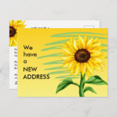 Carte Postale Faire-part Tournesol jaune vif Changement d'adresse (Devant / Derrière)