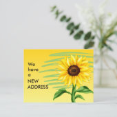 Carte Postale Faire-part Tournesol jaune vif Changement d'adresse (Debout devant)