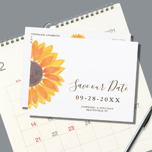 Carte Postale Faire-part Tournesol rustique