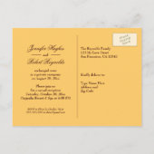 Carte Postale Faire-part Tournesol Rustique Photo Mariage Elopement Automne (Dos)