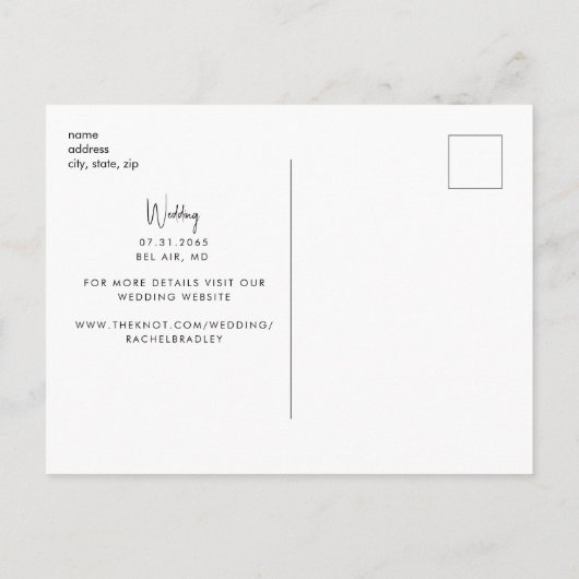 Carte Postale Faire-part Tournesol Sauvegarder Notre Date Mariage Noir Noir (Dos)