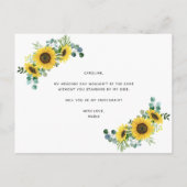 Carte Postale Faire-part Tournesol Serez-Vous Ma Proposition D'Époux (Dos)