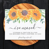 Carte Postale Faire-part Tournesol vert J'ai déménagé