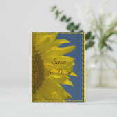 Carte Postale Faire-part Tournesol vertical et mariage dans le ciel Save th (Debout devant)