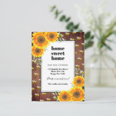 Carte Postale Faire-part Tournesols bourdonnement rustique abeilles nouvell (Debout devant)