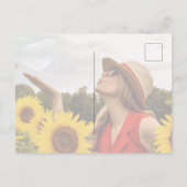 Carte Postale Faire-part Tournesols de photo de remise de diplôme moderne (Dos)