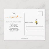 Carte Postale Faire-part Tournesols rustiques clé Je déménage Déménagement  (Dos)