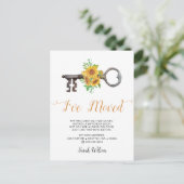 Carte Postale Faire-part Tournesols rustiques clé Je déménage Déménagement  (Debout devant)