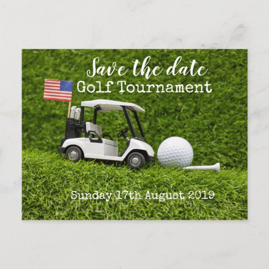 Carte Postale Faire-part Tournoi de golf d'enregistrement de date de golf a (Devant)