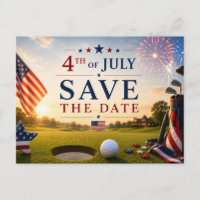 Tournoi de golf Save the date avec le drapeau des