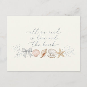 Carte Postale Faire-part Tout ce dont nous avons besoin c'est l'amour & Mar