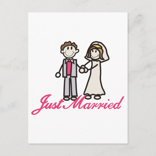 Carte Postale Faire-part Tout juste mariés (Devant)