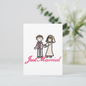 Carte Postale Faire-part Tout juste mariés (Debout devant)