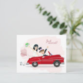 Carte Postale Faire-part Tout juste mariés (Debout devant)