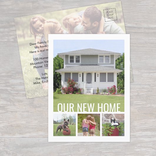 Carte Postale Faire-part Tout texte Changement d'adresse 5 Collage de photo