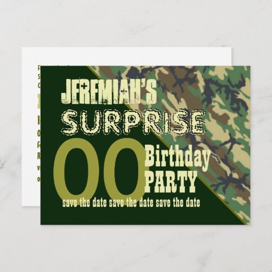 Carte Postale Faire-part Toute année Anniversaire surprenant Enregistrer la (Devant / Derrière)