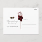 Carte Postale Faire-part Toutes les roses et crânes rouges Flore foncée Enr (Dos)