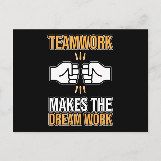 Carte Postale Faire-part Travail d'équipe Rêve Travail de rêve Appréciation (Devant)