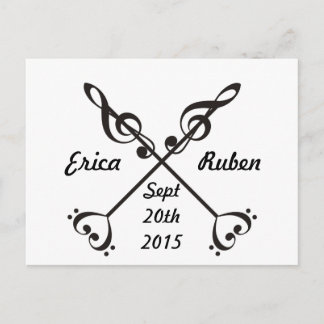 Carte Postale Faire-part Traversée de la flèche de musique - Enregistrement