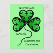 Carte Postale Faire-part Trèfle sauve la date (Devant)