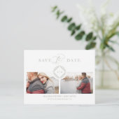 Carte Postale Faire-part Trend Initials Chic Ornament Sophisticated Wedding (Debout devant)