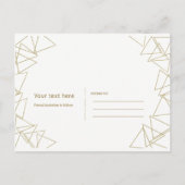 Carte Postale Faire-part Triangles Géométriques Dorés Glamour Moderne Enreg (Dos)