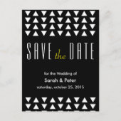 Carte Postale Faire-part Triangles mariage moderne Enregistrer la date Cart (Devant)
