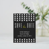 Carte Postale Faire-part Triangles mariage moderne Enregistrer la date Cart (Debout devant)