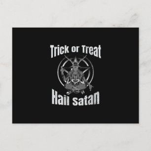 Carte Postale Faire-part Trick or Treat Salut Satan Pentagramme Chèvre