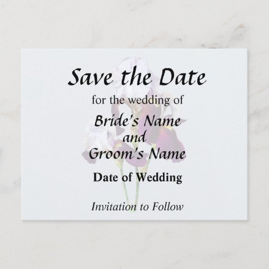 Carte Postale Faire-part Trois iris aux nuances de magenta (Devant)