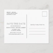 Carte Postale Faire-part Trois photos Collage Mariage moderne Enregistrer l (Dos)