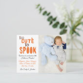 Carte Postale Faire-part Trop Mignon Pour Effrayer Photo D'Halloween Bébé G (Debout devant)