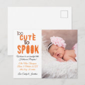 Carte Postale Faire-part Trop mignonne pour effrayer la photo d'Halloween d (Devant / Derrière)