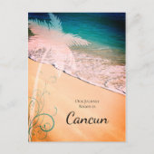 Carte Postale Faire-part Tropical Beach Destination Wedding Enregistrer la  (Devant)