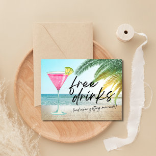 Carte Postale Faire-part Tropical Beach Funny Wedding Enregistrer la date