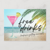 Carte Postale Faire-part Tropical Beach Funny Wedding Enregistrer la date (Devant)