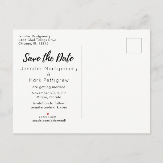 Carte Postale Faire-part Tropical Beach Island Mariage Enregistrer La Date (Dos)