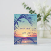 Carte Postale Faire-part Tropical Beach Mexique Mariage Enregistrer la date (Debout devant)