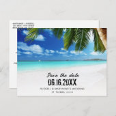 Carte Postale Faire-part Tropical Beach QR Code Mariage Enregistrer la date (Devant / Derrière)