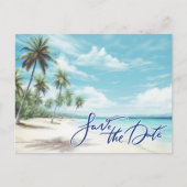 Carte Postale Faire-part Tropical Beach Wedding Save the Date  (Devant)