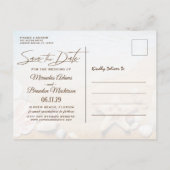 Carte Postale Faire-part Tropical Beach Wedding Starfish Enregistrer la dat (Dos)