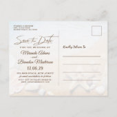 Carte Postale Faire-part Tropical Beach Wedding Starfish Enregistrer la dat (Dos)