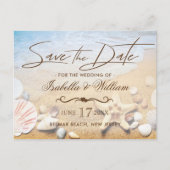 Carte Postale Faire-part Tropical Beach Wedding Starfish Enregistrer la dat (Devant)