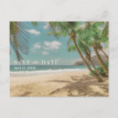 Carte Postale Faire-part Tropical Destination Beach Wedding Save the Date (Devant)