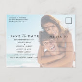 Carte Postale Faire-part Tropical Leaf Beach Wedding Budget Enregistrer la (Dos)