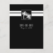Carte Postale Faire-part Tropical Palm Noir & Blanc Moderne Enregistrez la  (Devant)